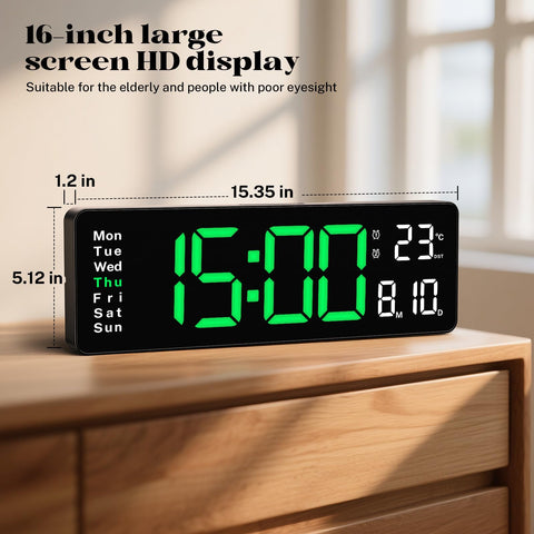 Brauthon wall clock with remote control for easy dimming and settings from afar.