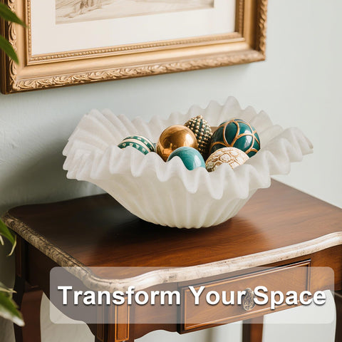 Braxio resin bowl shines on kitchen counter.
