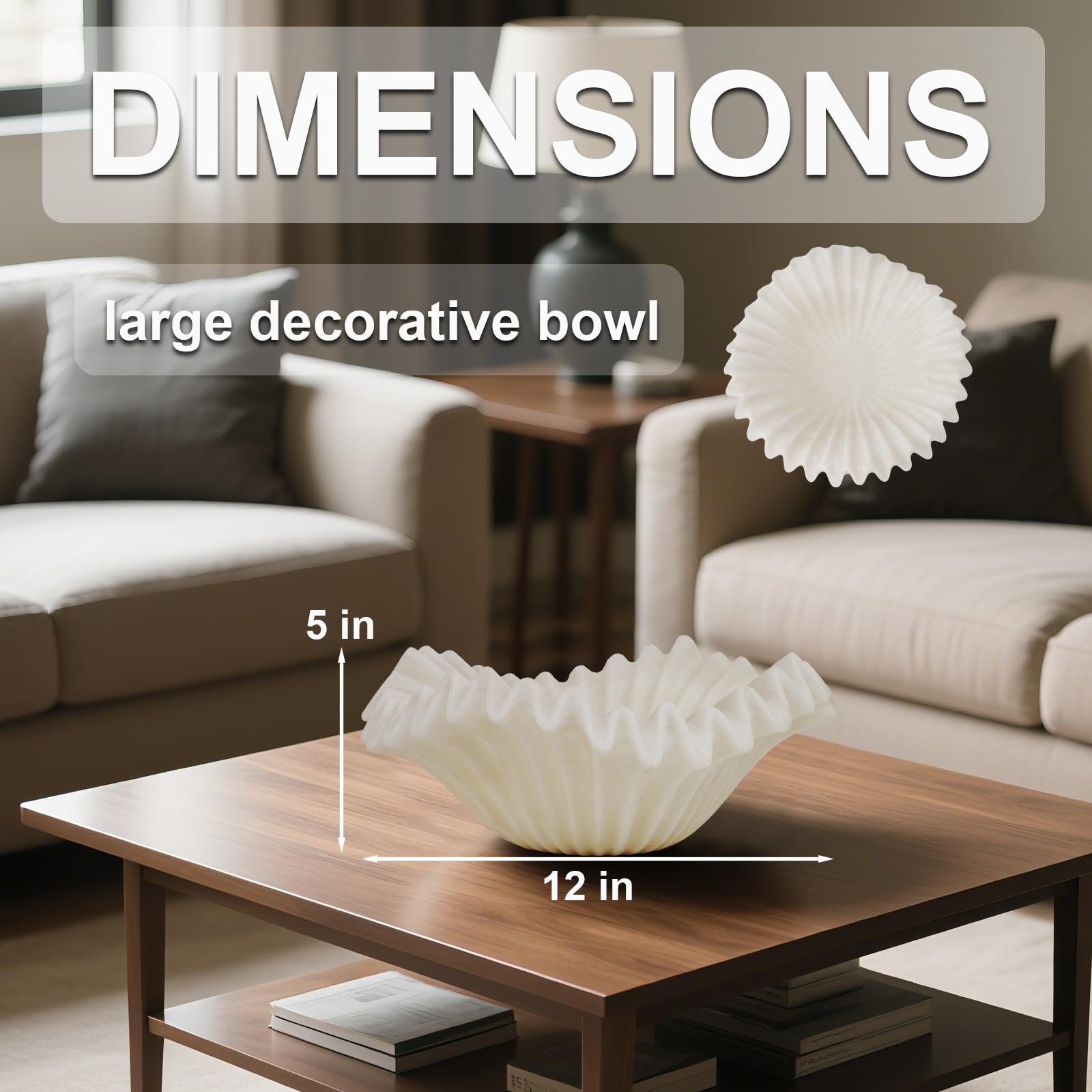 Braxio white bowl ideal for decorative fruit display.