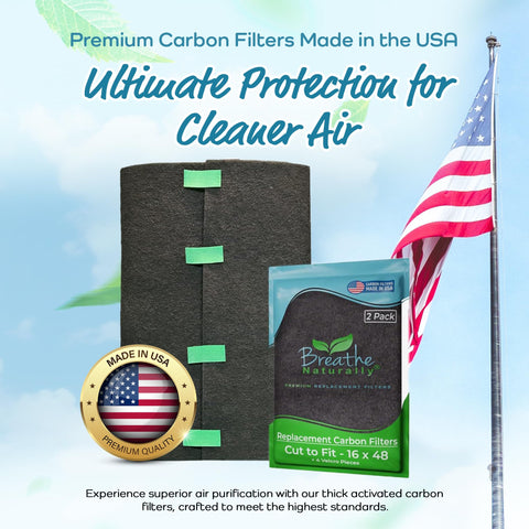 Breathe Naturally activated carbon layer close-up showing odor capture