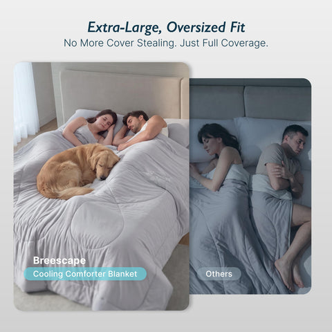 Breescape cooling comforter king weave reveals breathable gaps promoting airflow throughout the night