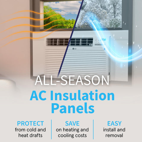 Breeze Stop adhesive-flaps attached to AC for secure fit.