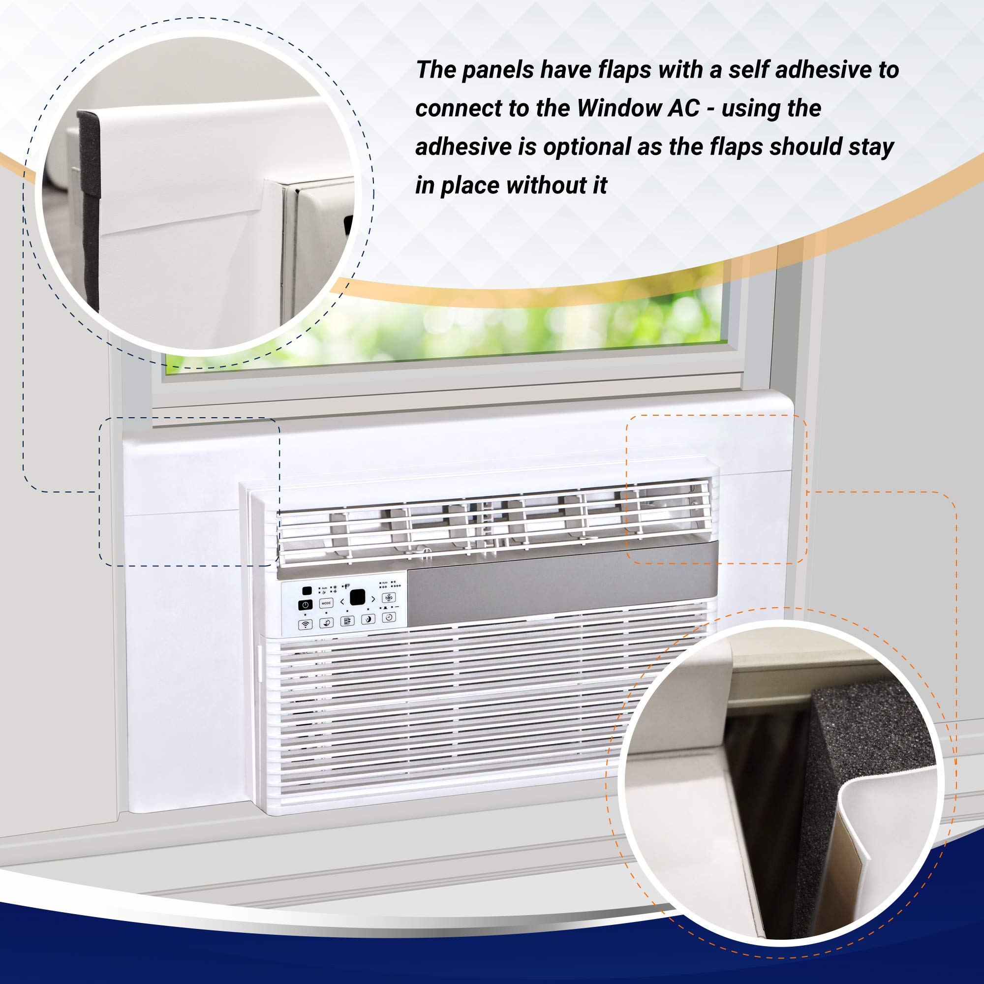 Breeze Stop design helps minimize outside noise for a quieter room.