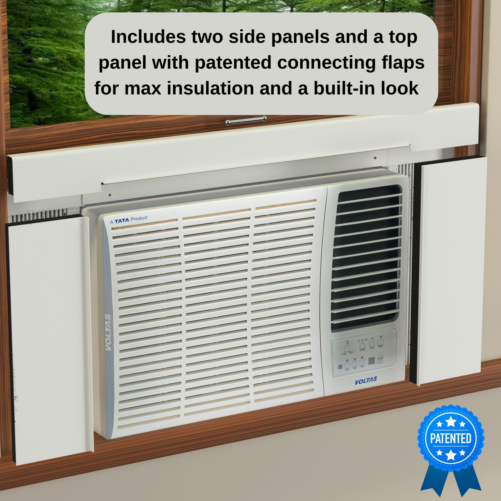 Breeze Stop side panel white adhesive flaps setup for secure installation