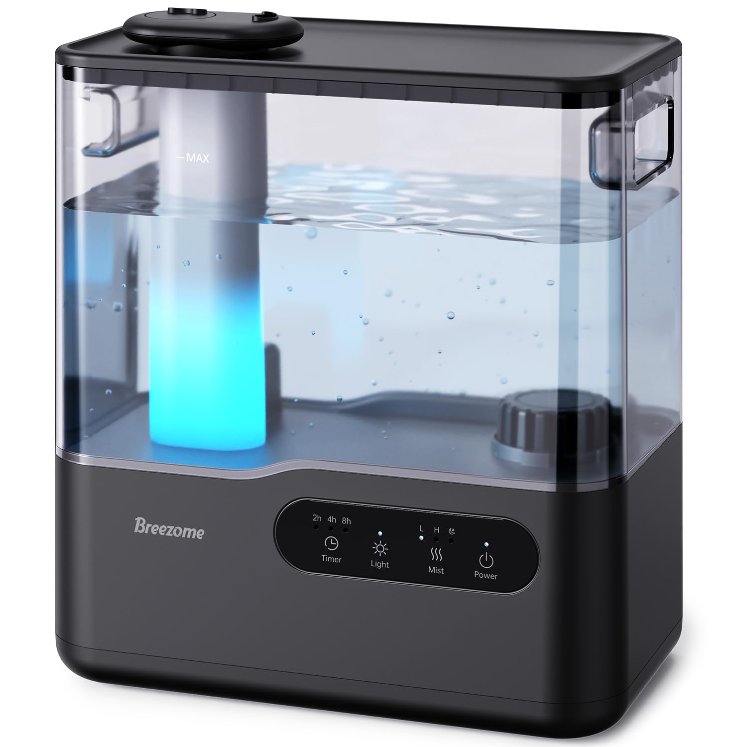 BREEZOME 5L humidifier for large room delivers long-lasting cool mist.