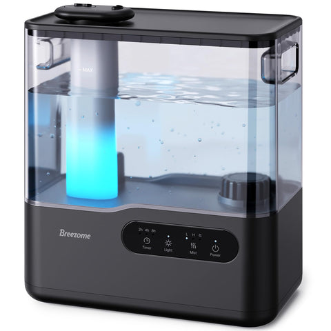 BREEZOME 5L humidifier for large room delivers long-lasting cool mist.
