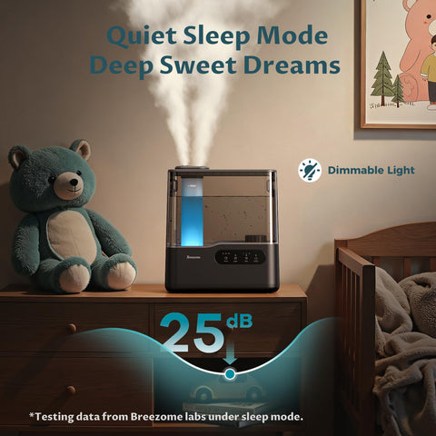 BREEZOME sleep mode keeps the room quiet for restful nights.