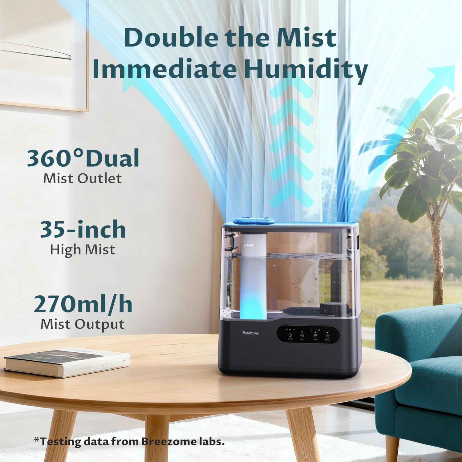 BREEZOME top-fill design enables easy refills and cleanup.