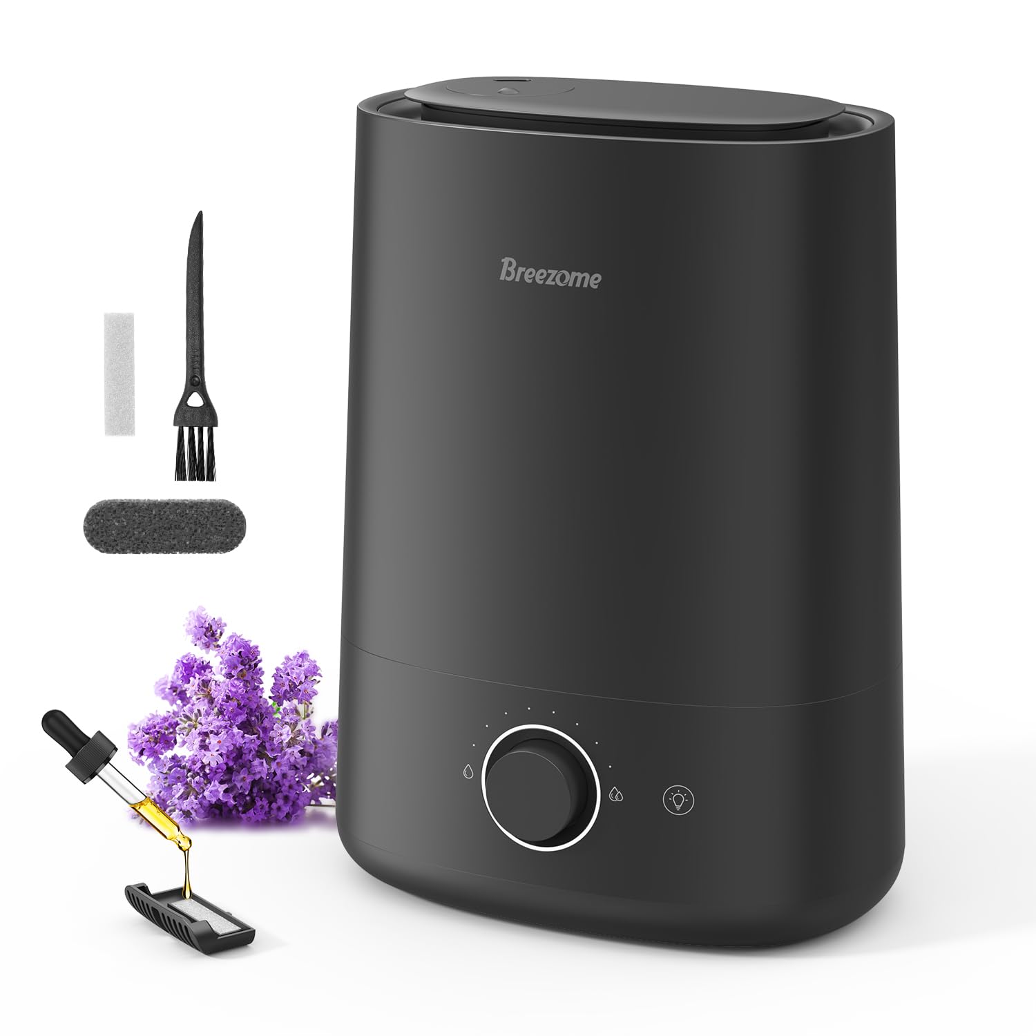 BREEZOME 5L top-fill humidifier enables quick refills and lasting moisture.