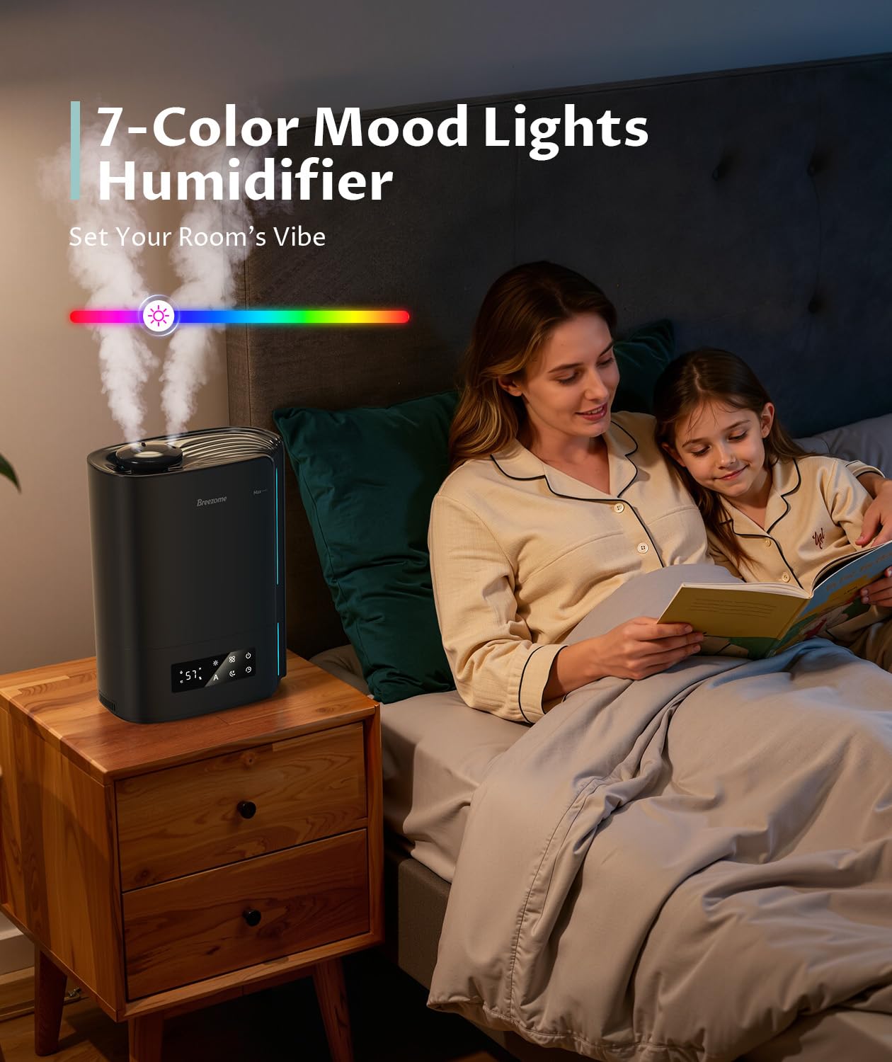BREEZOME 6L humidifier for large room up to 500 sq ft.