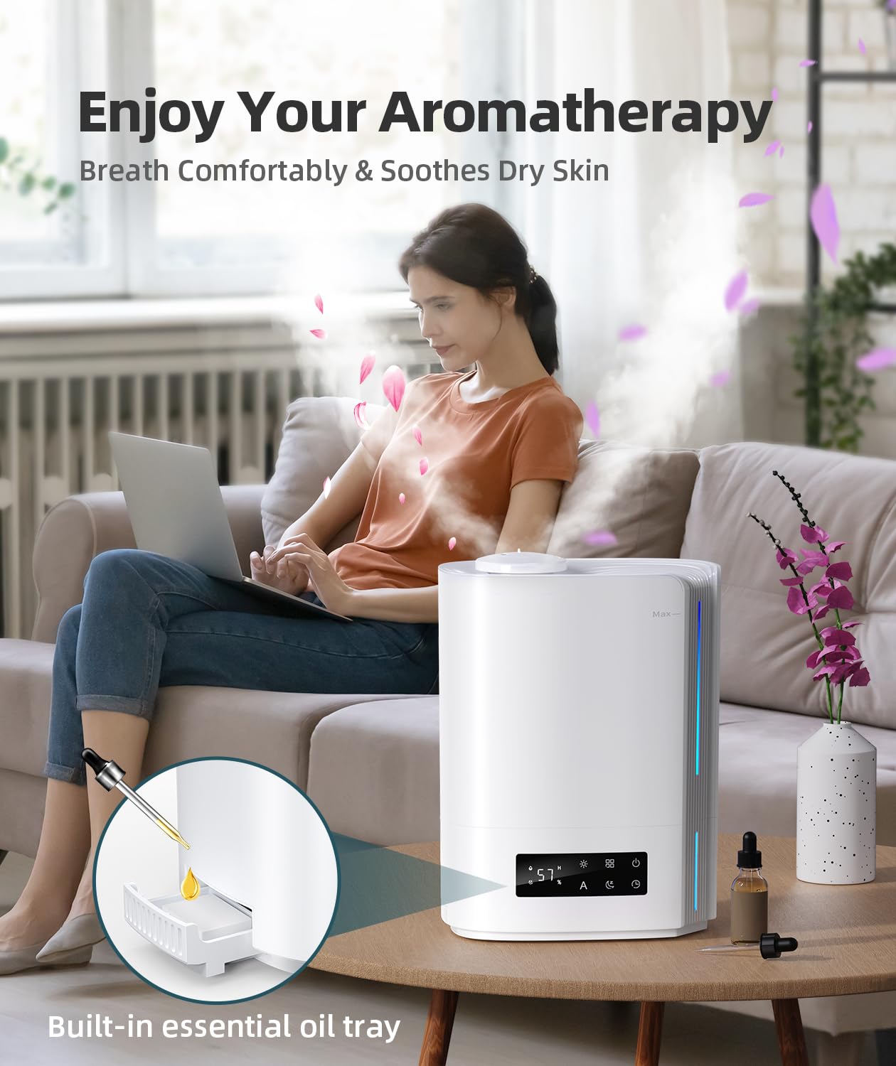 BREEZOME whisper-quiet operation supports peaceful sleep