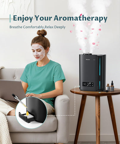 BREEZOME 6L humidifier sleep mode keeps nights quiet.