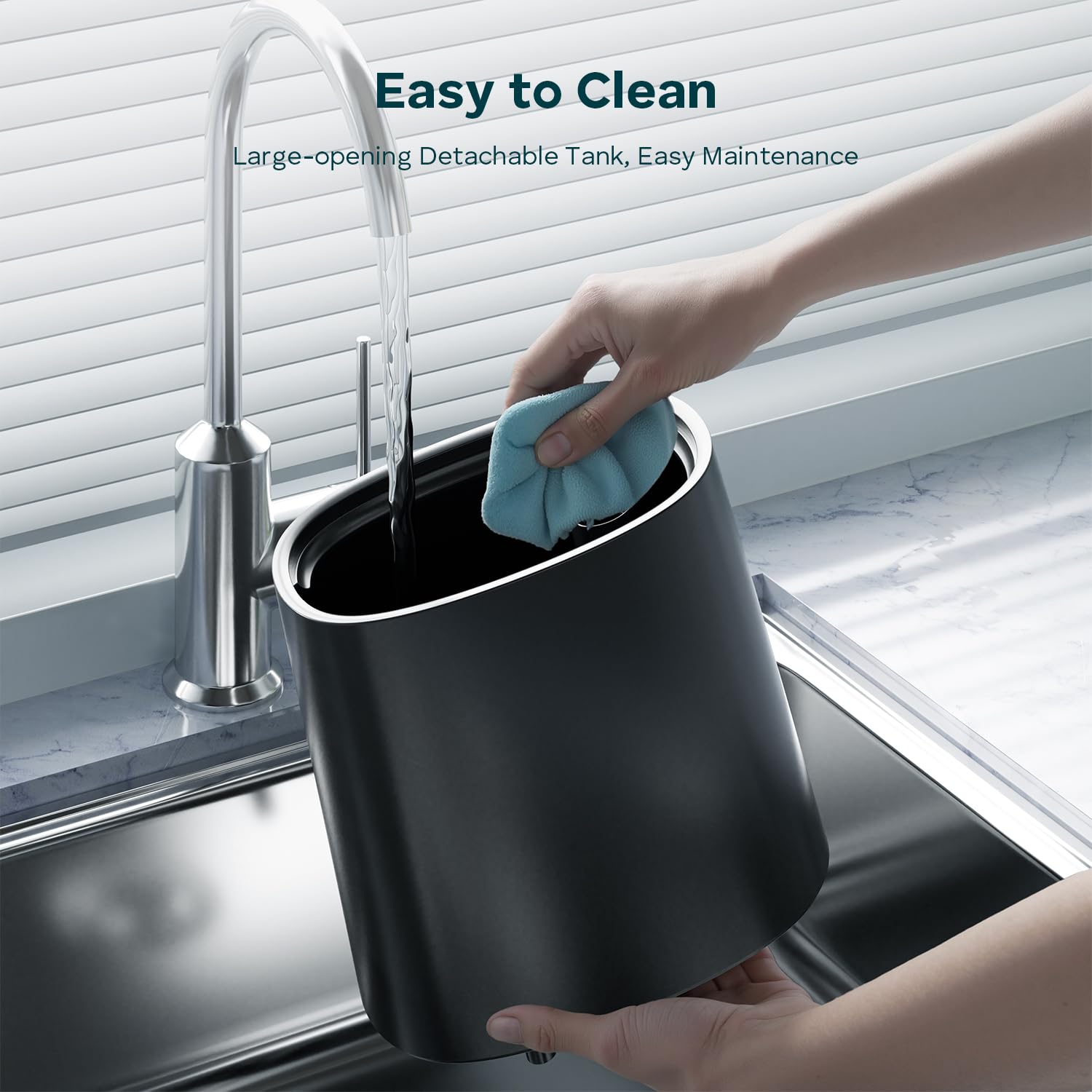 BREEZOME wide opening and cleaning brush simplify maintenance.