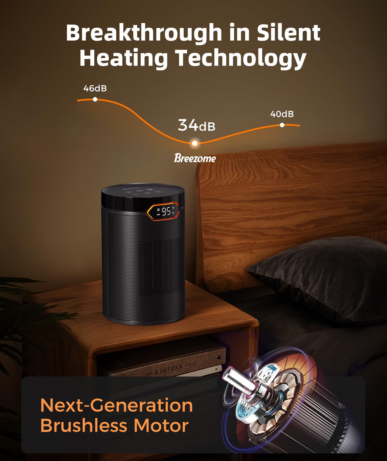 BREEZOME energy-saving mode helps reduce power use while maintaining warmth