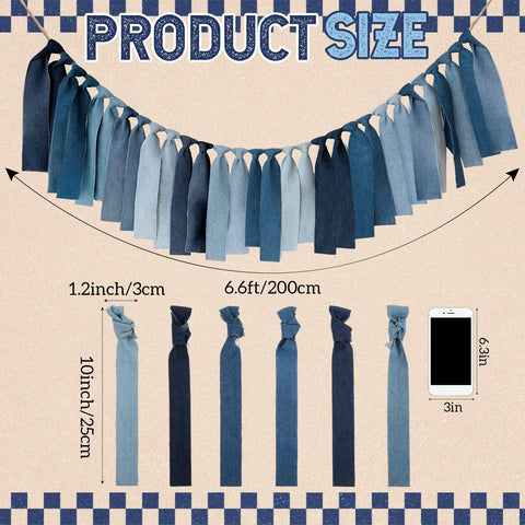 Breling blue denim bunting closeup shows soft, washable texture