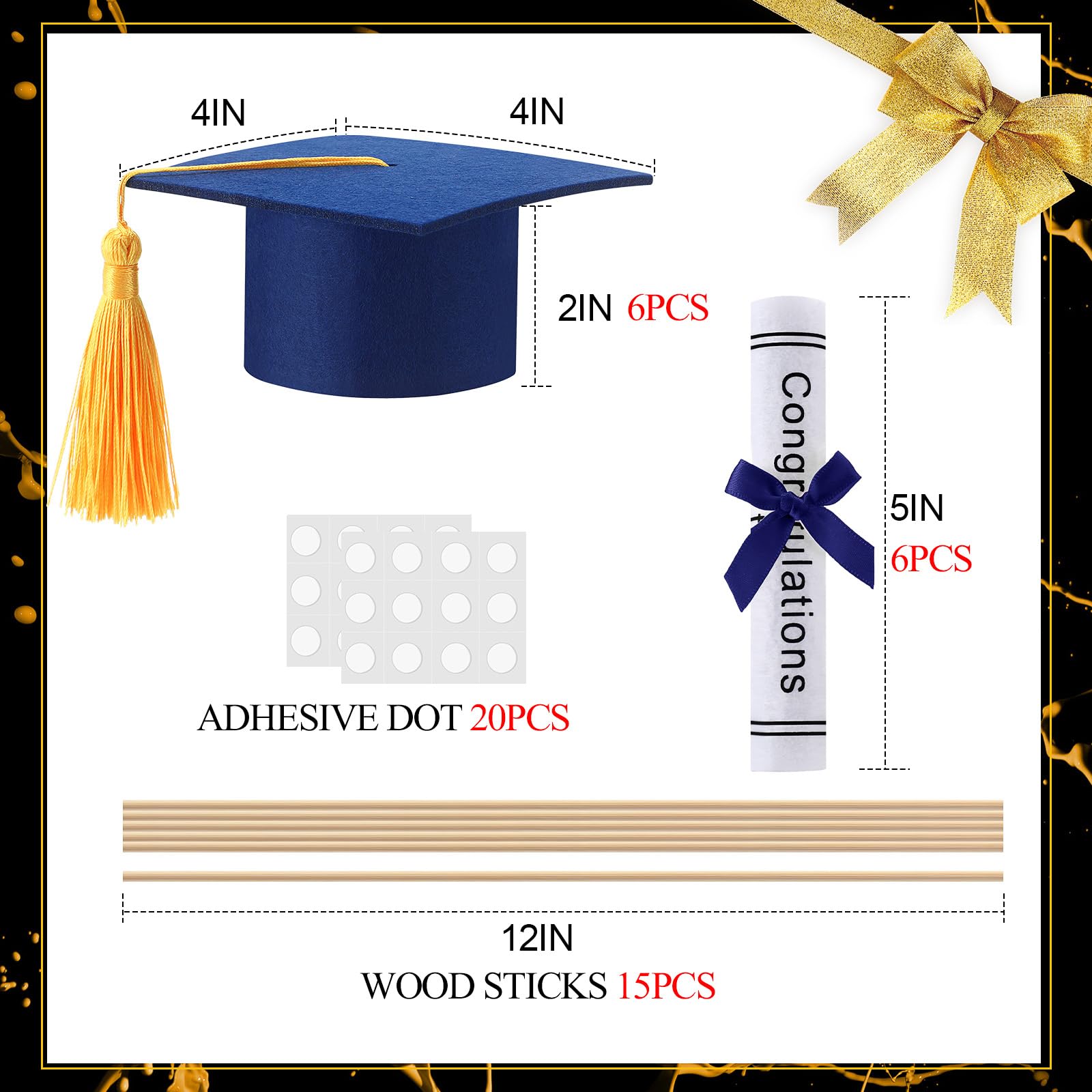 Breling felt cap diploma set: lightweight, reusable decor for celebrations