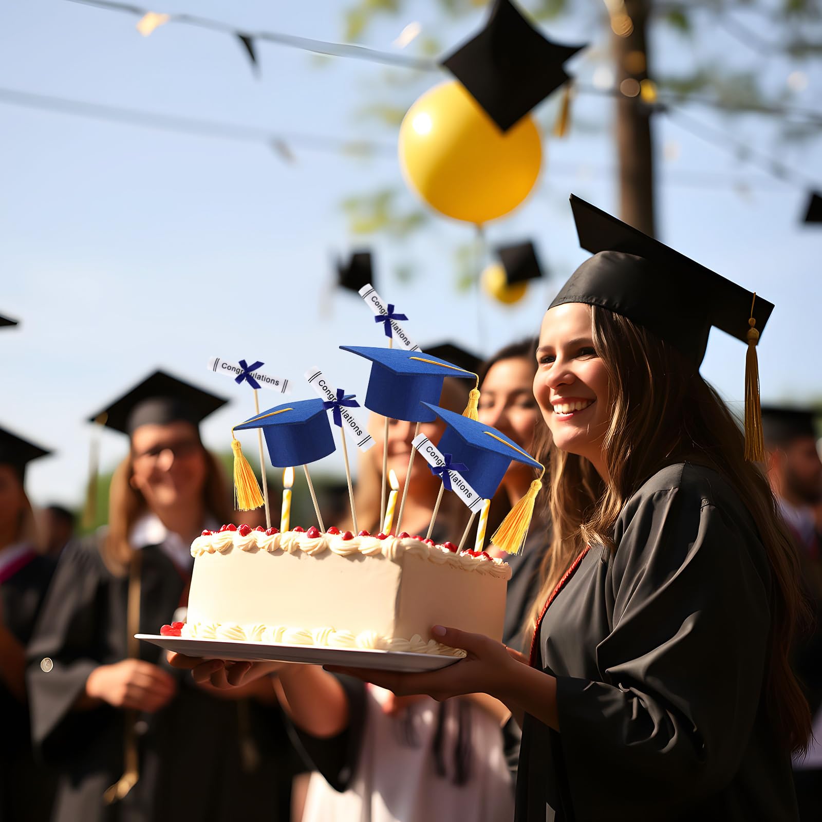 Breling grad party tabletop decor: versatile toppers for celebrations