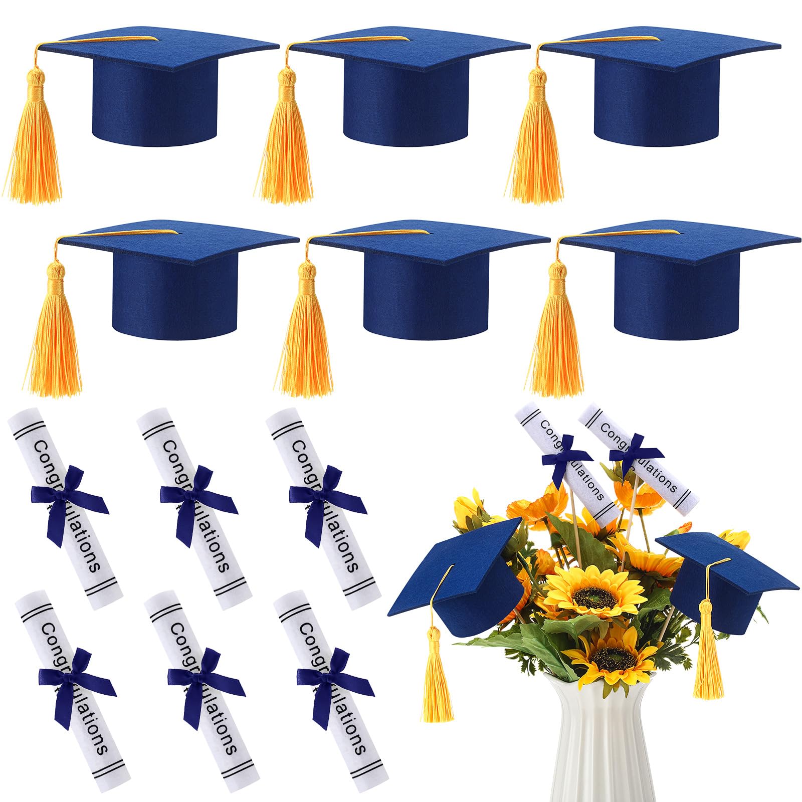 Breling graduation cap blue tassel: stylish centerpiece accent for table decor