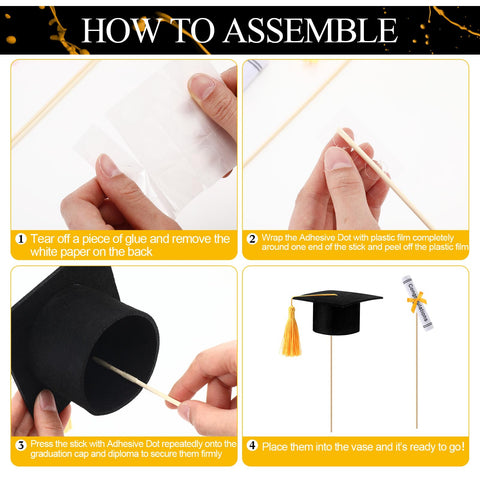 Breling wooden stick supports crisp graduation toppers.