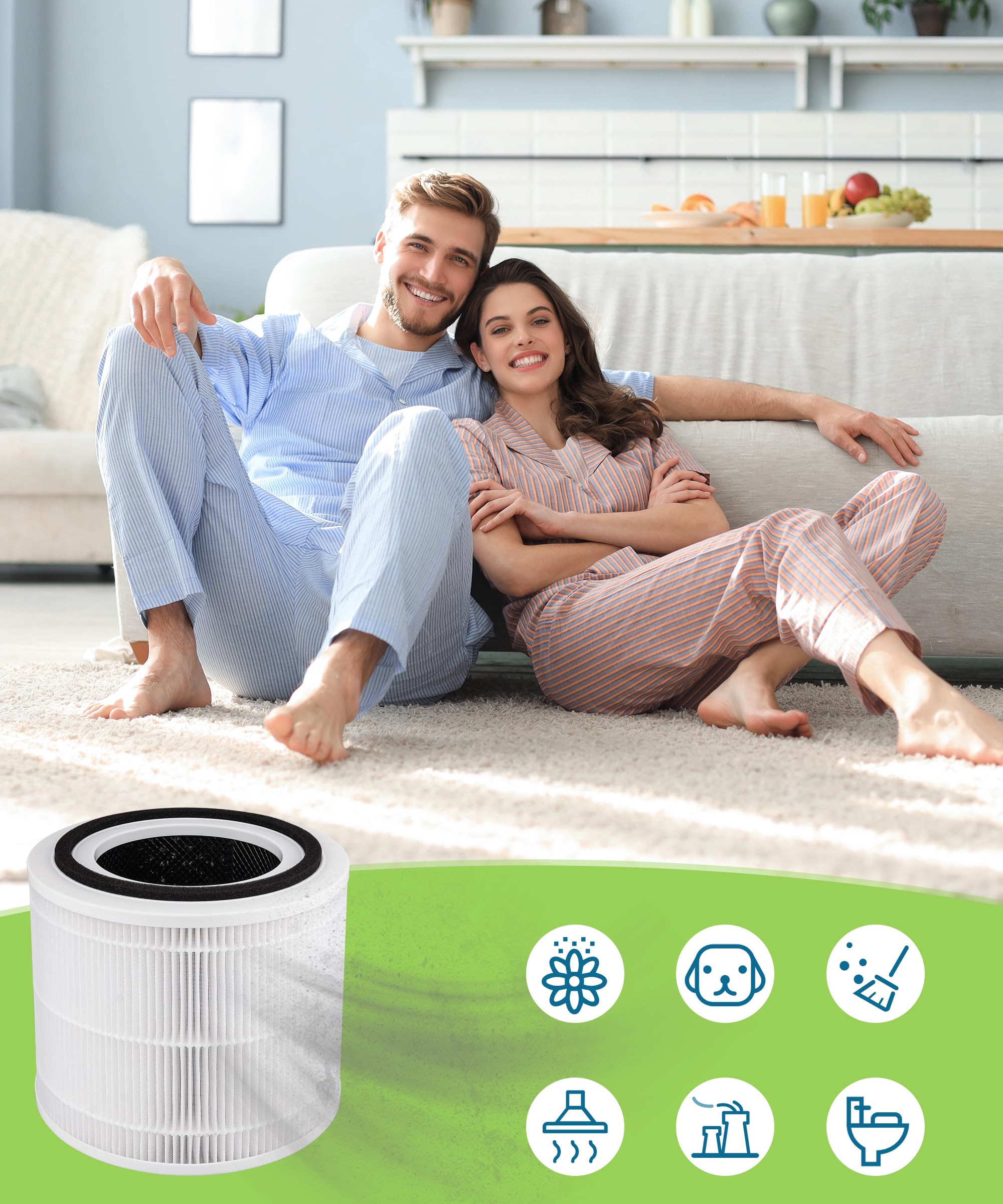 Breshair activated carbon filter reduces odors for fresher indoor air