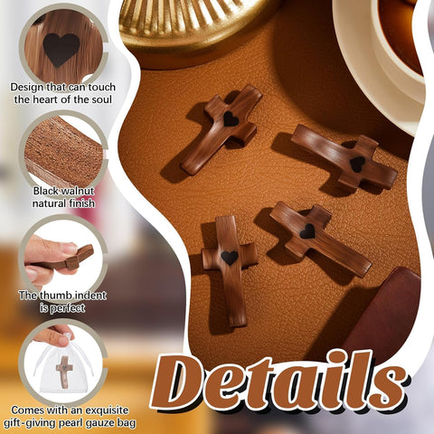 Brevynx walnut wood cross with smooth finish for calming prayer