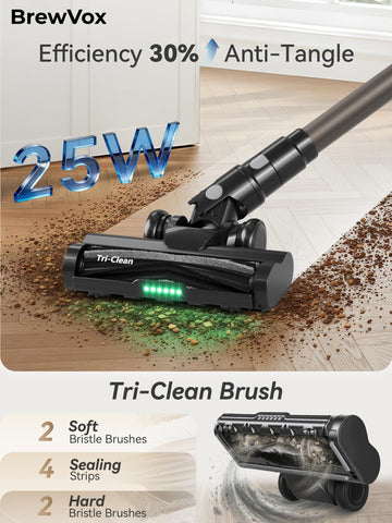 BrewVox 40kPa suction with pure copper motor for deep cleaning.