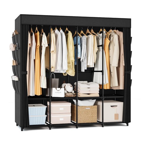 BrFoYu portable closet cover shields clothes from dust for long-term storage.
