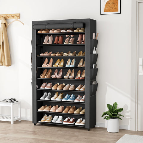 BrFoYu dustproof cover on the rack keeps shoes clean and pet-safe.