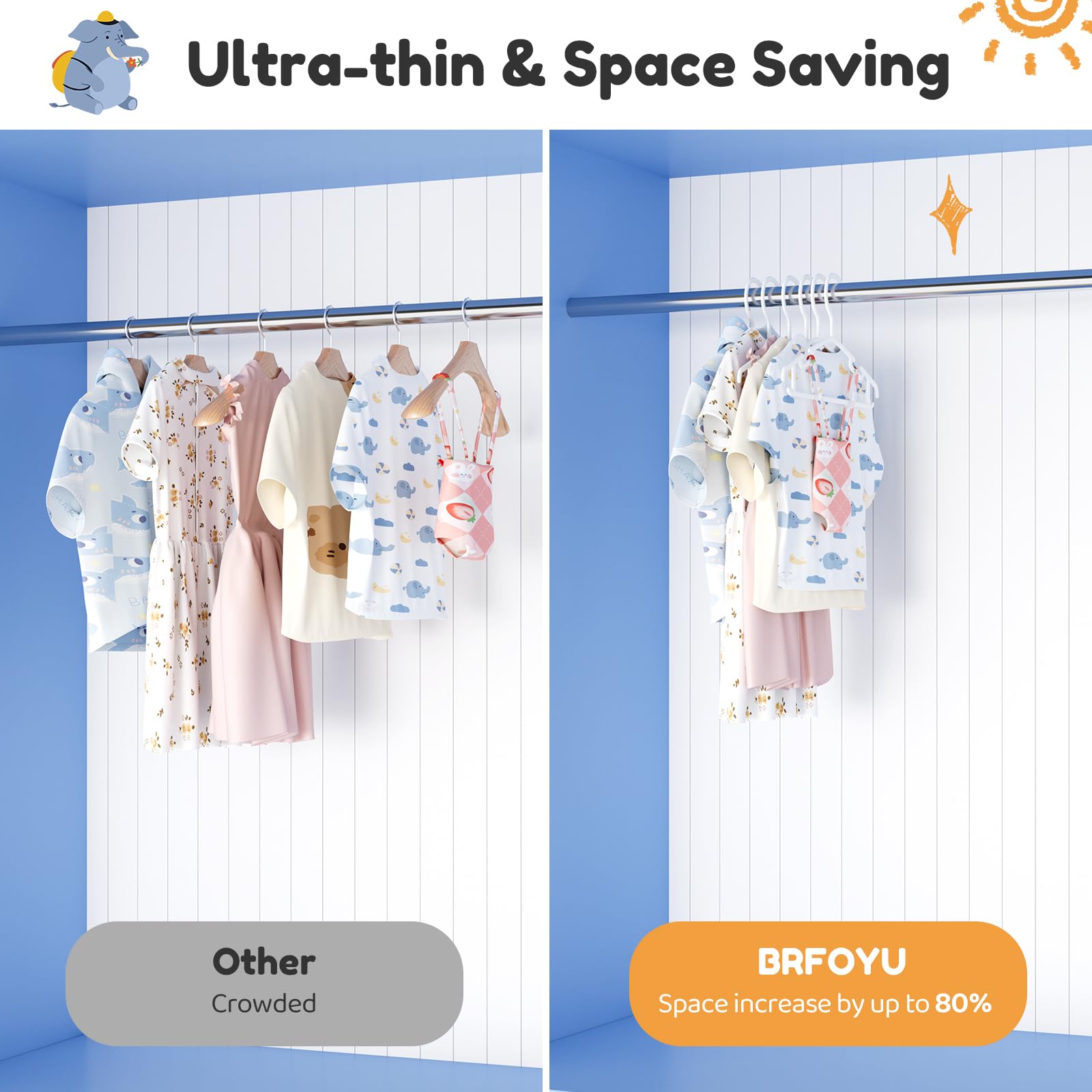 Hangers safe for drying clothes without rusting.