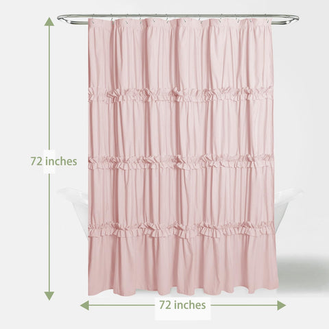 BRHF Farmhouse Ruffle Shower Curtain creates a warm bathroom ambience