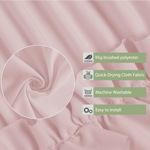 BRHF Farmhouse Ruffle Shower Curtain ruffled-edges waterfall-pattern adds refined texture