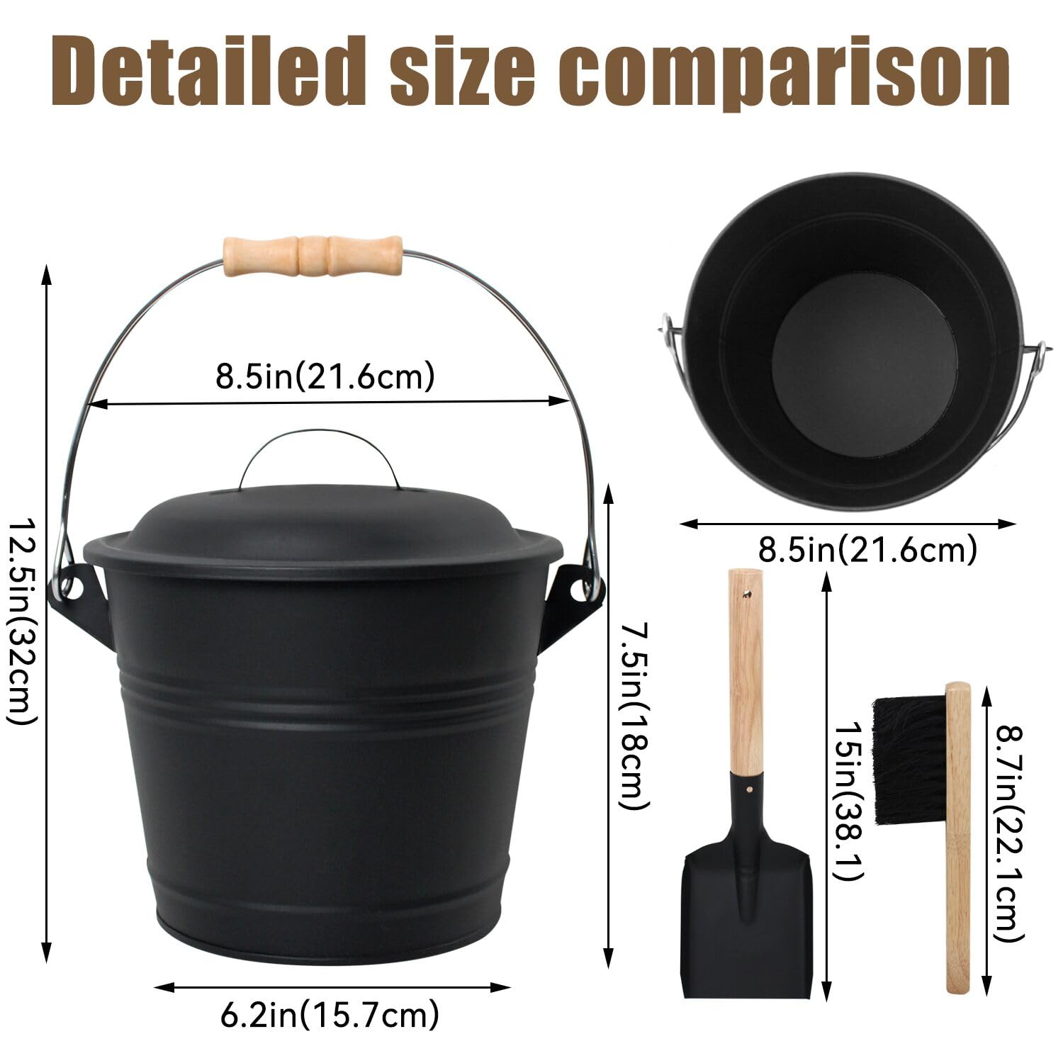 BRIAN AND DANY ash bucket tight lid prevents spills