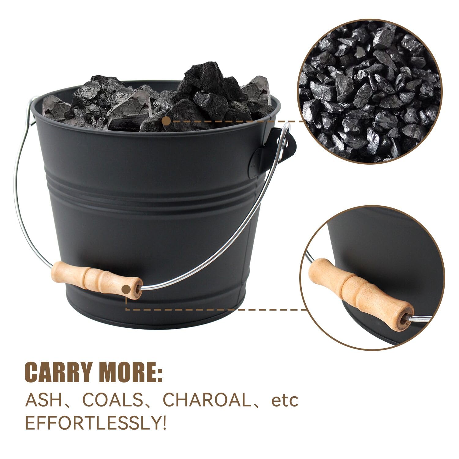 BRIAN AND DANY bucket with wooden handles for a secure grip