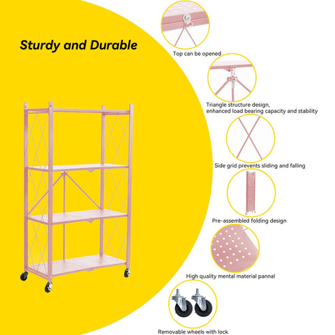 BRIAN AND DANY assembled metal shelving unit with mobility for kitchen or workshop.