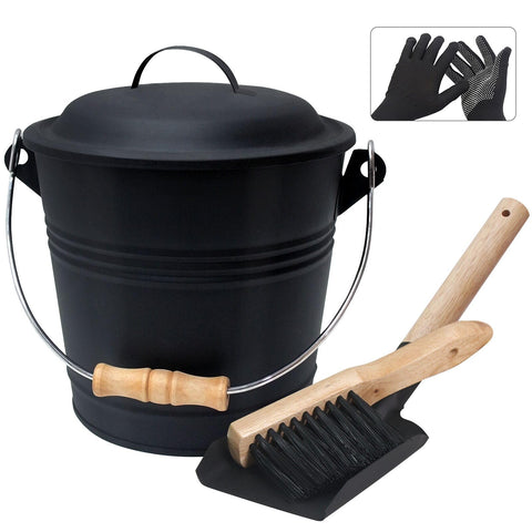 BRIAN AND DANY mini ash bucket with lid for tidy fireside cleanup