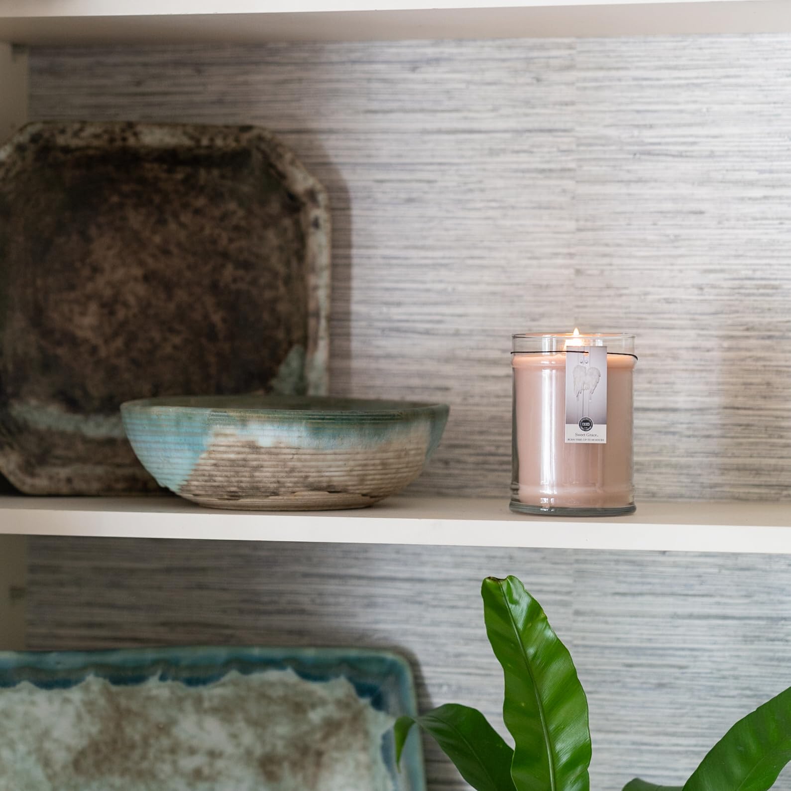 Bridgewater Sweet Grace jar in cozy setting for warm home ambiance.
