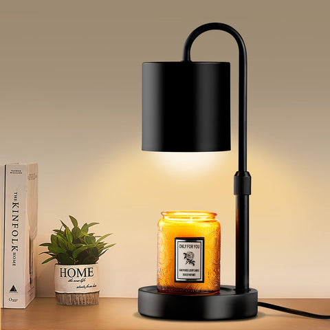 Briever candle warmer lamp base with wood and metal finish for stable fragrance diffusion.