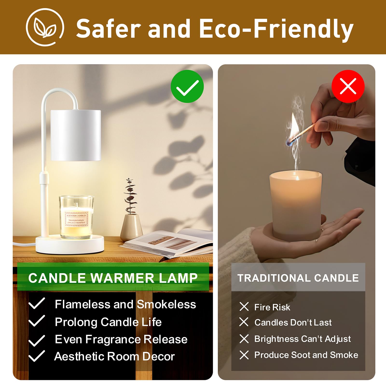 Timer function helps you control burn time and safety