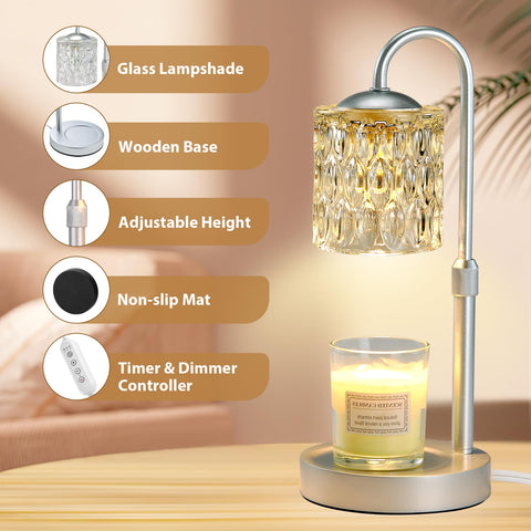 Briever candle warmer lamp timer highlights 2/4/8H options for worry-free evenings.