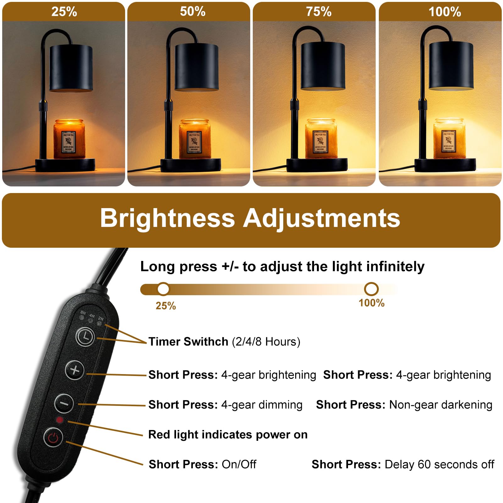 Briever candle warmer wood base design blends safety with stylish home decor.