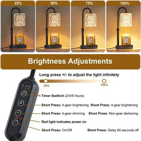 Briever metal body and glass shade add modern decor flair.