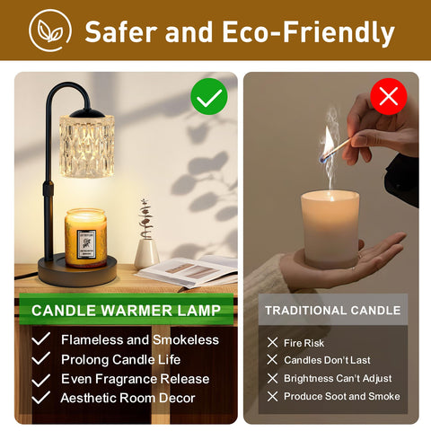 Briever candle warmer timer-settings allow safe auto-off after activities.