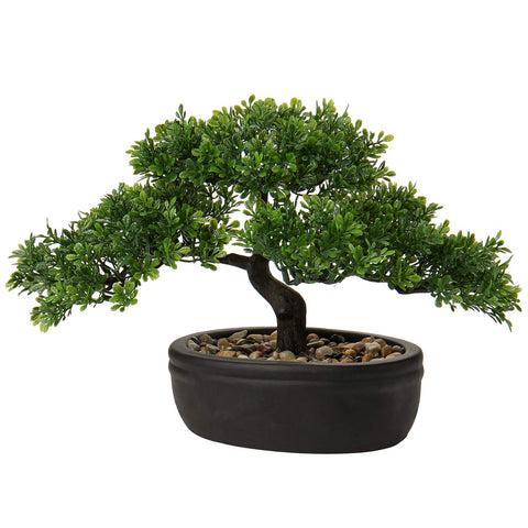 Briful artificial bonsai tree with ceramic pot enhances elegant indoor decor
