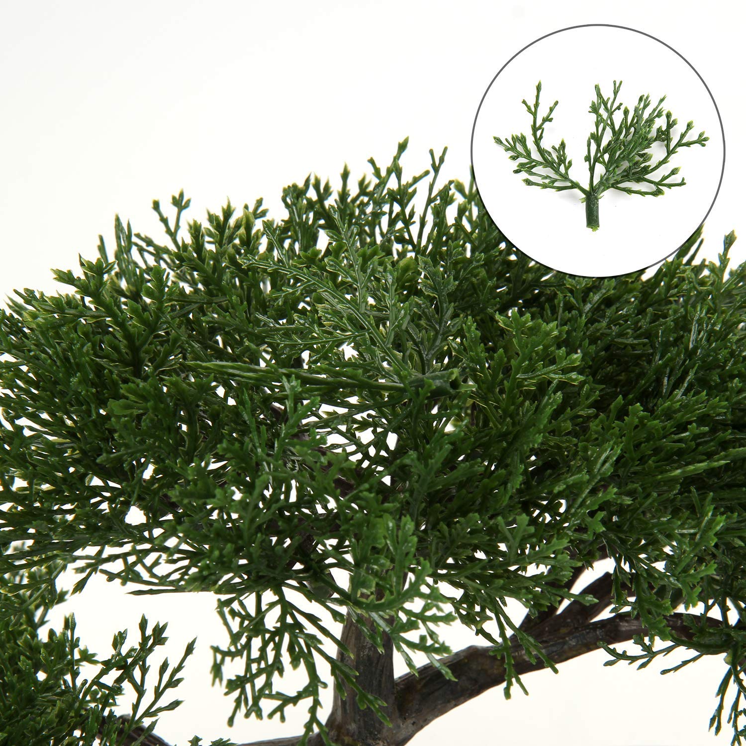 Briful white ceramic pot bonsai display adds elegance to tabletop decor.