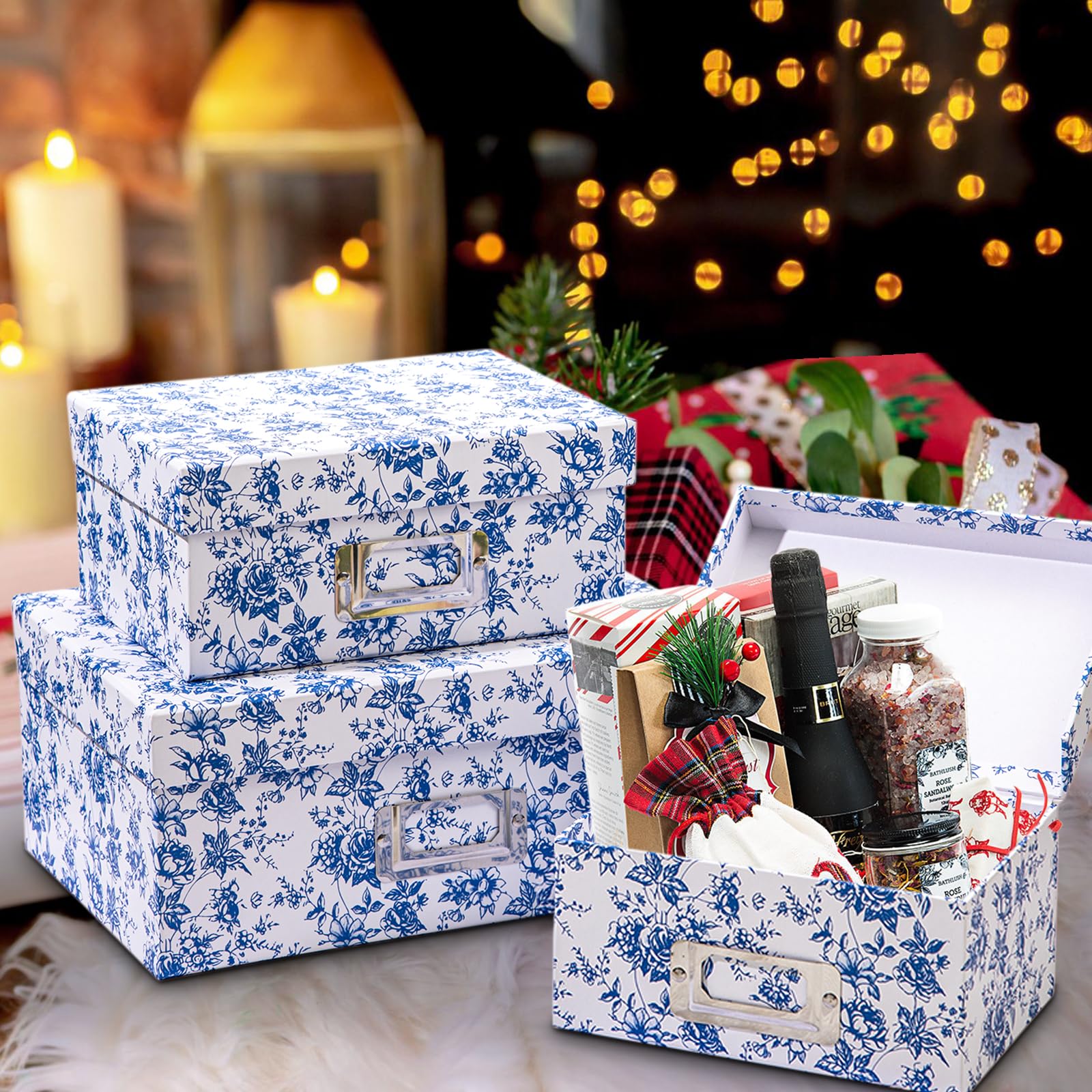 Briful blue and white porcelain gift box set ready for gifting.