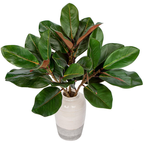 Briful faux magnolia branch 22 inches used as a centerpiece for elegant tables.