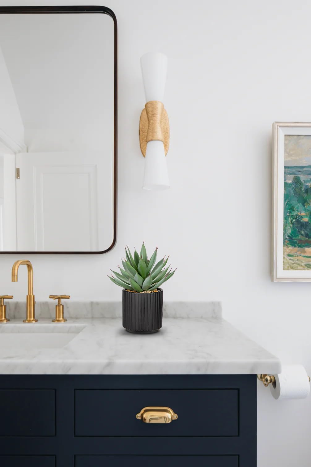 Briful realistic succulents suit kitchen counters and entryway decor.