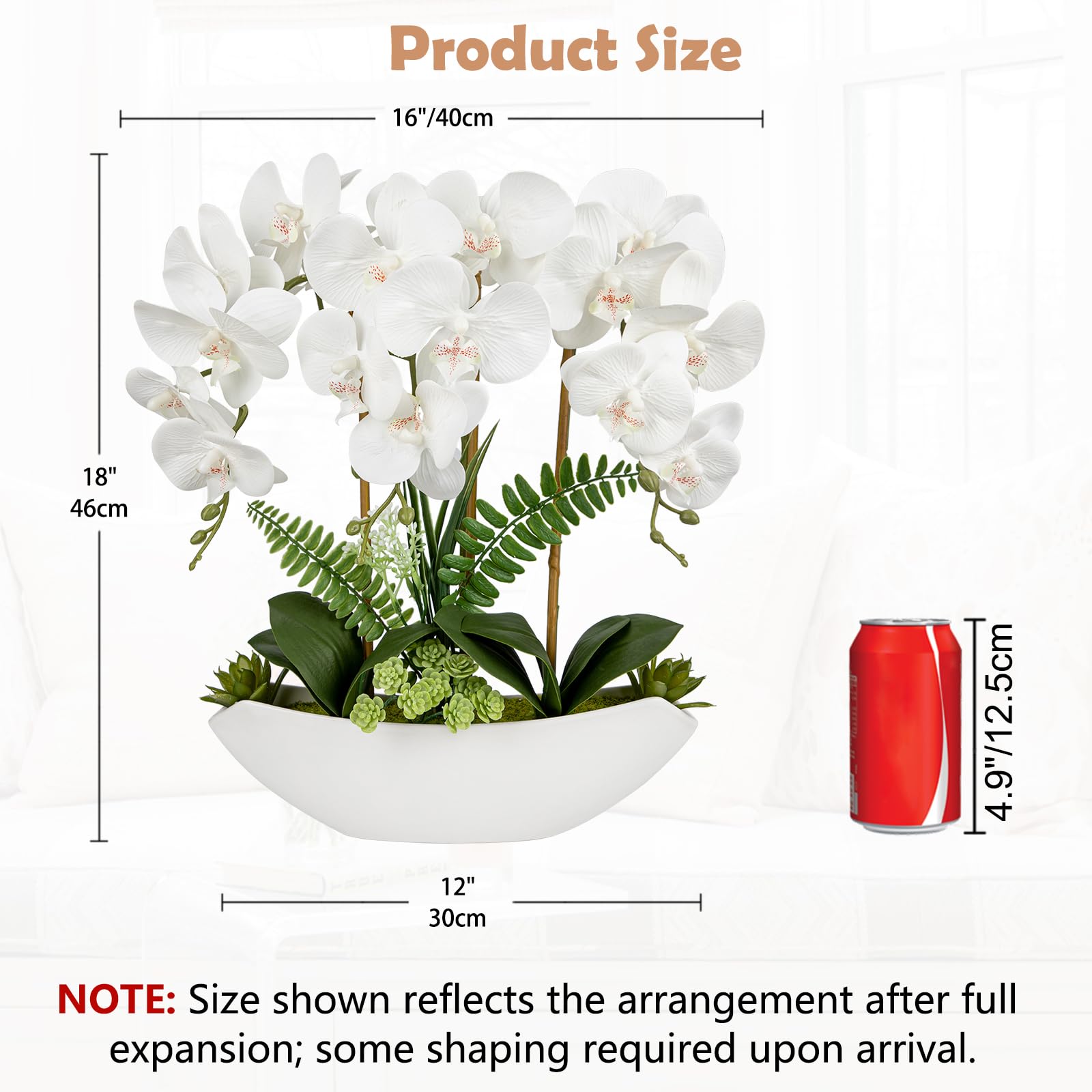 Briful ceramic boat vase showcasing elegant orchid display.