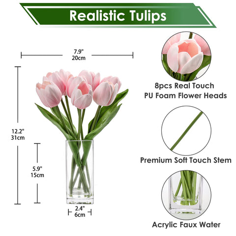 Briful real touch foam tulips offer lifelike petals for lasting floral accents