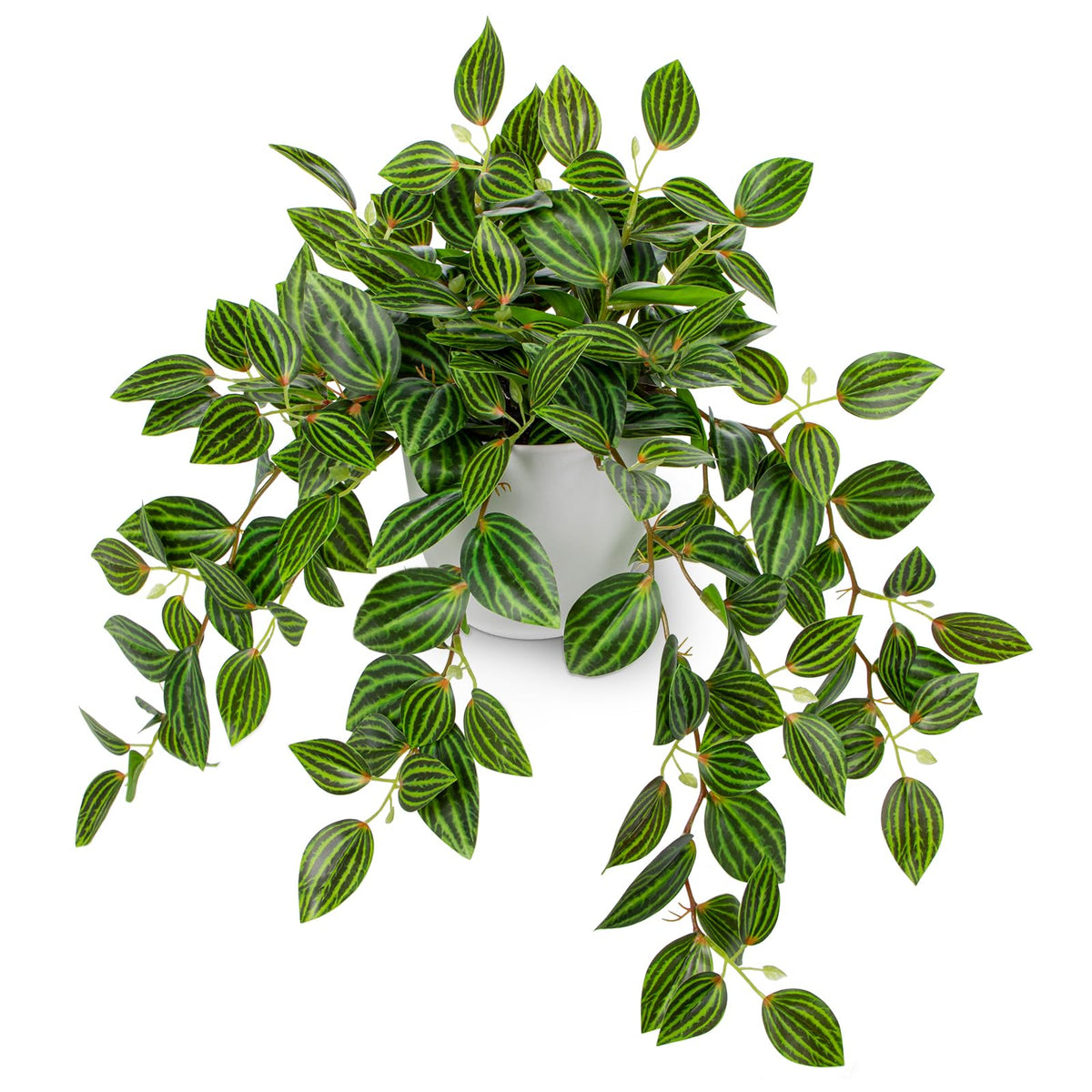 Briful Watermelon Peperomia tabletop silk plant adds low-maintenance greenery.